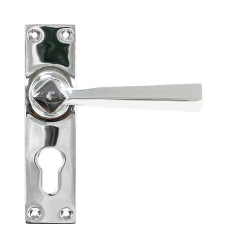 From the Anvil Polished Chrome Straight Lever Euro Lock Set