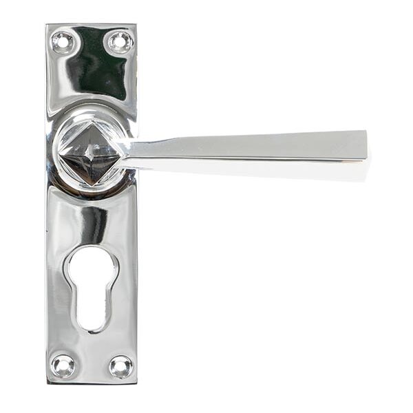 From the Anvil Polished Chrome Straight Lever Euro Lock Set