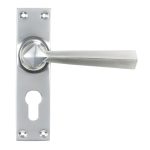From the Anvil Satin Chrome Straight Lever Euro Lock Set
