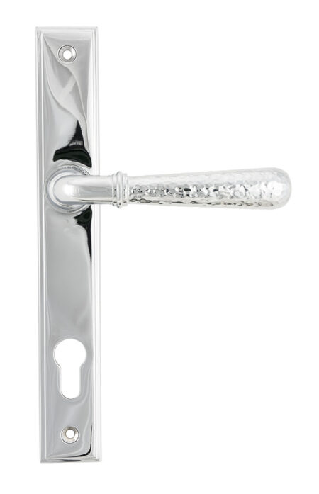 From the Anvil Polished Chrome Hammered Newbury Slimline Espag. Lock Set