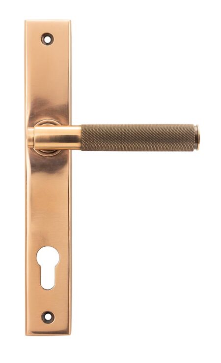 From the Anvil Polished Bronze Brompton Slimline Lever Espag. Lock Set