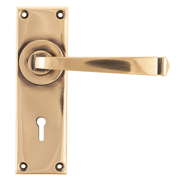 From the Anvil Polished Bronze Avon Lever Lock Set
