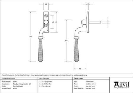Polished Nickel Hammered Newbury Espag - LH | 45916 - Image 2