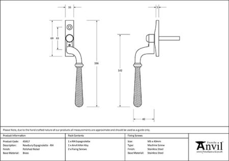 Polished Nickel Hammered Newbury Espag - RH | 45917 - Image 2