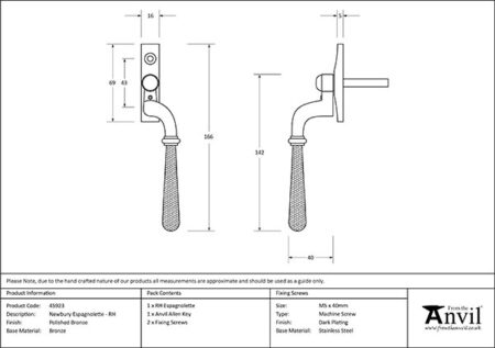Polished Bronze Hammered Newbury Espag - RH | 45923 - Image 2