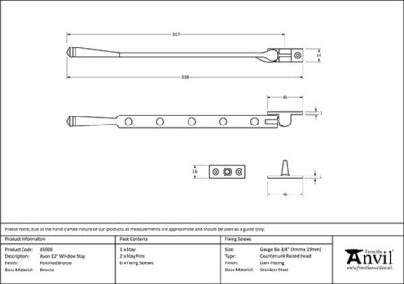 Polished Bronze 12" Avon Stay | 45928 - Image 2