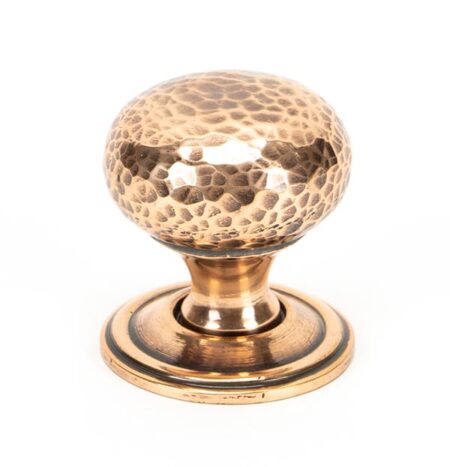 Polished Bronze Hammered Mushroom Cabinet Knob 32mm | 46025