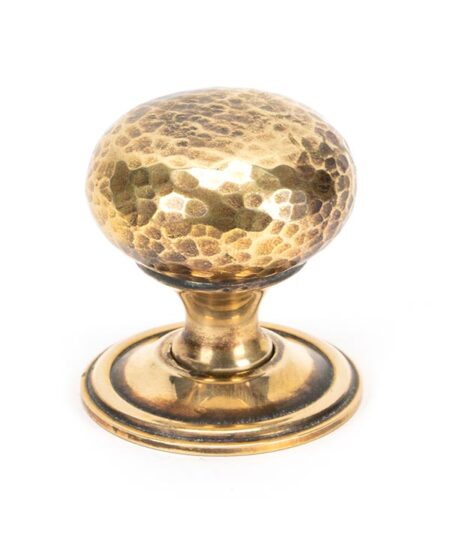 Aged Brass Hammered Mushroom Cabinet Knob 38mm | 46026