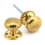 From the Anvil Aged Brass Hammered Mushroom Mortice/Rim Knob Set