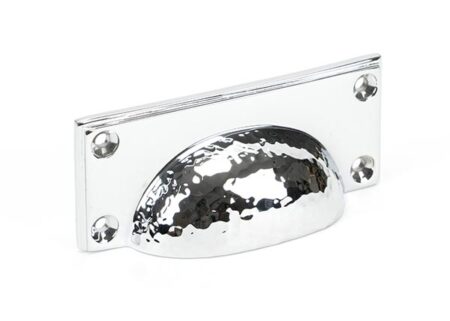 From the Anvil Polished Chrome Hammered Art Deco Drawer Pull
