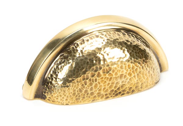 From the Anvil Aged Brass Hammered Regency Concealed Drawer Pull