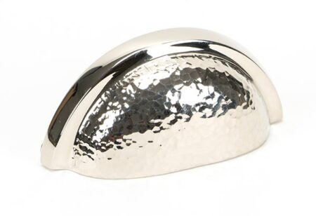 From the Anvil Polished Nickel Hammered Regency Concealed Drawer Pull