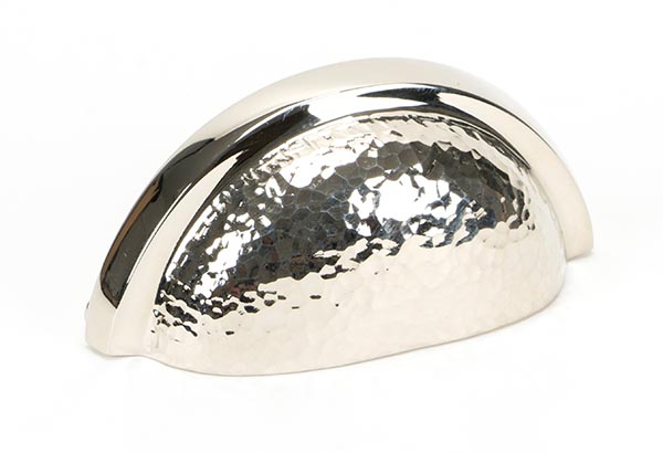 From the Anvil Polished Nickel Hammered Regency Concealed Drawer Pull