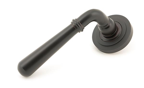 From the Anvil Aged Bronze Newbury Lever on Rose Set (Art Deco)