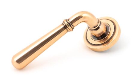 From the Anvil Polished Bronze Newbury Lever on Rose Set (Art Deco)