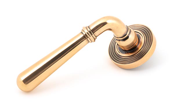 From the Anvil Polished Bronze Newbury Lever on Rose Set (Beehive)