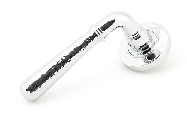 From the Anvil Polished Chrome Hammered Newbury Lever on Rose Set (Plain)