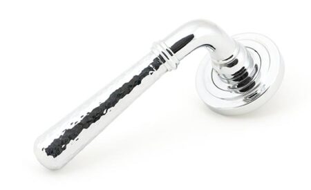 From the Anvil Polished Chrome Hammered Newbury Lever on Rose Set (Art Deco)