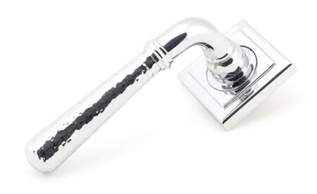 From the Anvil Polished Chrome Hammered Newbury Lever on Rose Set (Square)