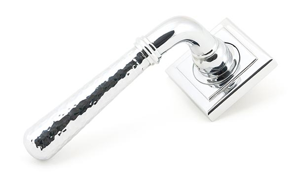 From the Anvil Polished Chrome Hammered Newbury Lever on Rose Set (Square)