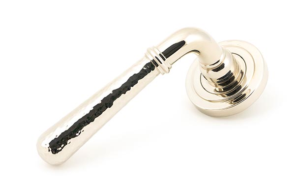From the Anvil Polished Nickel Hammered Newbury Lever on Rose Set (Art Deco)