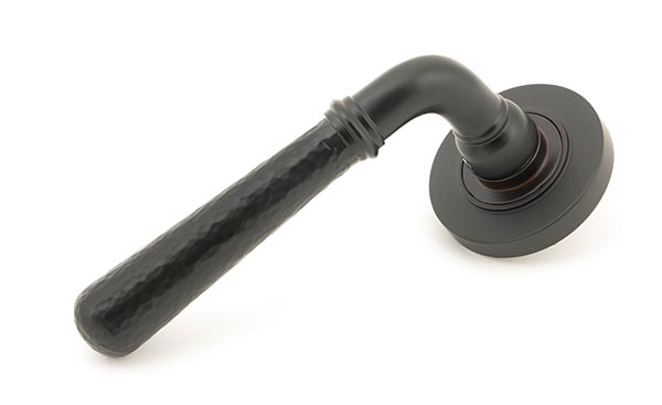 From the Anvil Aged Bronze Hammered Newbury Lever on Rose Set (Plain)