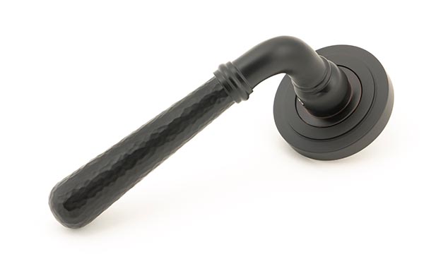 From the Anvil Aged Bronze Hammered Newbury Lever on Rose Set (Art Deco)