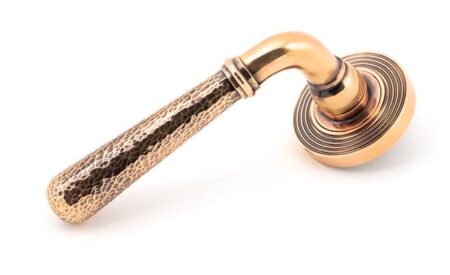 From the Anvil Polished Bronze Hammered Newbury Lever on Rose Set (Beehive)