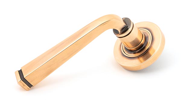 From the Anvil Polished Bronze Avon Round Lever on Rose Set (Plain)