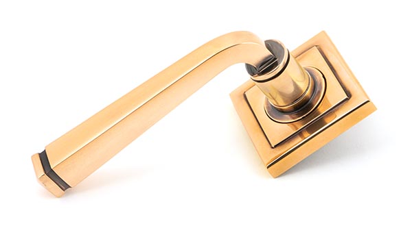 From the Anvil Polished Bronze Avon Round Lever on Rose Set (Square)