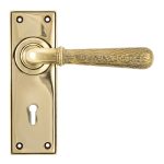 Aged Brass Hammered Newbury Lever Lock Set | 46209
