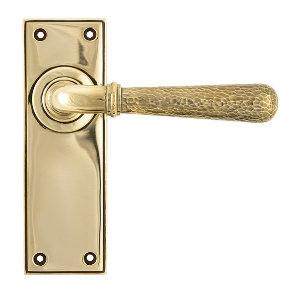 Aged Brass Hammered Newbury Lever Latch Set | 46210