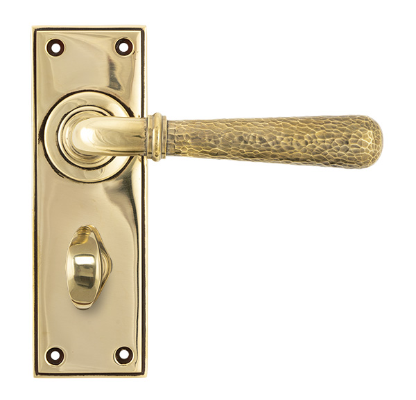 Aged Brass Hammered Newbury Lever Bathroom Set | 46211