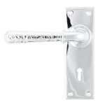 Polished Chrome Hammered Newbury Lever Lock Set | 46213