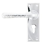 Polished Chrome Hammered Newbury Lever Euro Lock Set | 46216