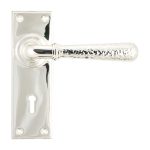 Polished Nickel Hammered Newbury Lever Lock Set | 46217