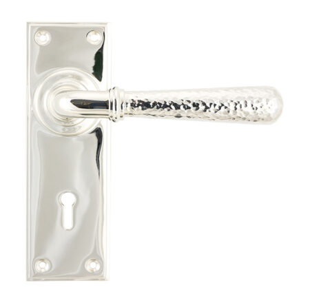Polished Nickel Hammered Newbury Lever Lock Set | 46217