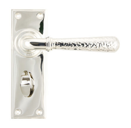 Polished Nickel Hammered Newbury Lever Bathroom Set | 46219