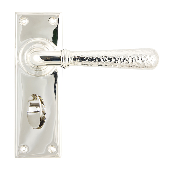 Polished Nickel Hammered Newbury Lever Bathroom Set | 46219