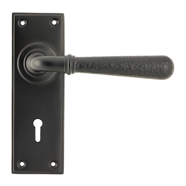 Aged Bronze Hammered Newbury Lever Lock Set | 46221