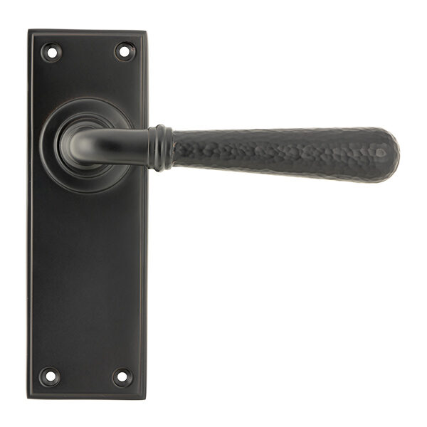 Aged Bronze Hammered Newbury Lever Latch Set | 46222