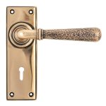 Polished Bronze Hammered Newbury Lever Lock Set | 46225