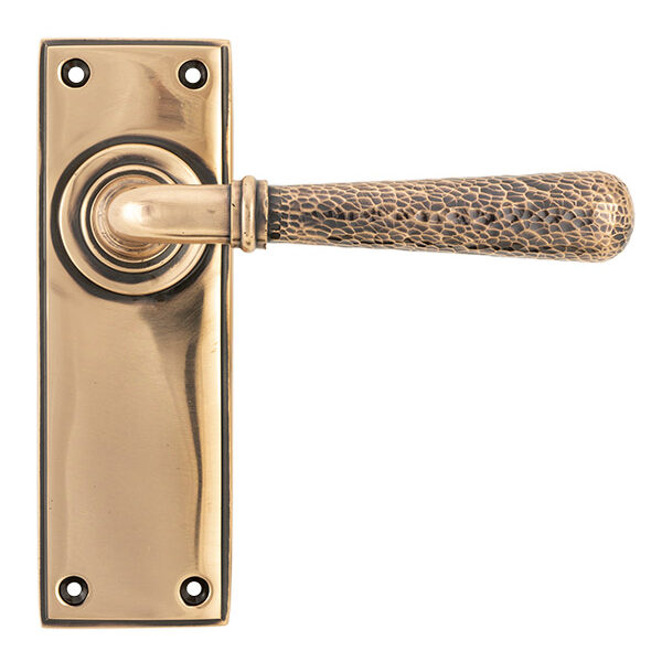 Polished Bronze Hammered Newbury Lever Latch Set | 46226