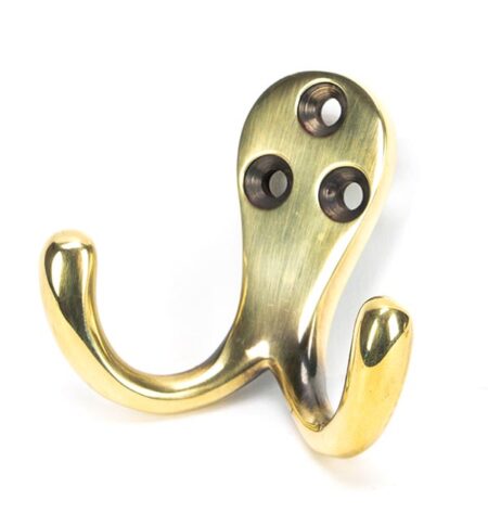 Aged Brass Celtic Double Robe Hook | 46296