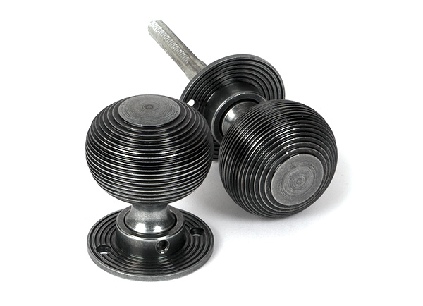 Pewter Heavy Beehive Mortice/Rim Knob Set | 46403