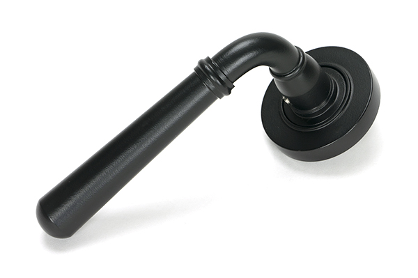 Matt Black Newbury Lever on Rose Set (Plain) | 46459