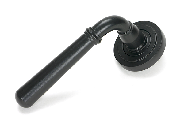 Matt Black Newbury Lever on Rose Set (Art Deco) | 46460