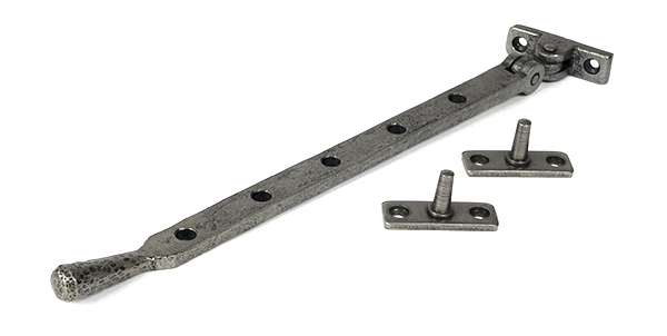 From the Anvil Pewter 12" Hammered Newbury Stay - Pewter Patina