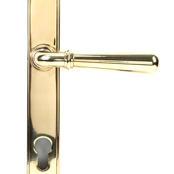 From the Anvil Polished Brass Newbury Slimline Lever Espag. Lock Set