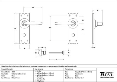 Black Oak Lever Bathroom Set | 46569 - Image 2